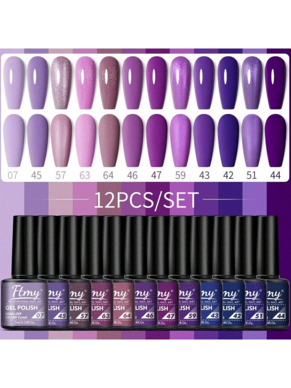 Ensemble De Vernis À Ongles En Gel Ftmy 12 Pièces - Ensemble De Vernis À Ongles De Base En Gel De 12 Couleurs, Ensemble De Vernis À Ongles Avec Finition Mate Et Brillante, Cadeau Pour Femmes – Image 12