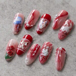 1 pièce Stickers d'art d'ongle 5D, autocollants d'art d'ongle auto-adhésifs de cœur de dentelle rose de nœud papillon doux, autocollants de manucure DIY