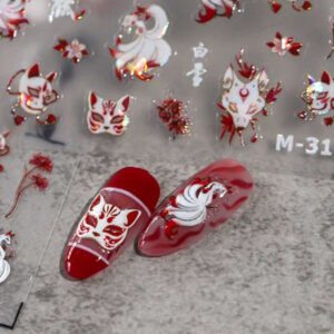 1 pièce Stickers d'art d'ongle 5D, autocollants d'art d'ongle auto-adhésifs de cœur de dentelle rose de nœud papillon doux, autocollants de manucure DIY