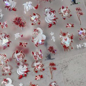 1 pièce Stickers d'art d'ongle 5D, autocollants d'art d'ongle auto-adhésifs de cœur de dentelle rose de nœud papillon doux, autocollants de manucure DIY