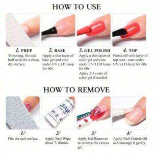 Kit De Vernis À Ongles Gel Ftmy 12 Pièces/ensemble : Ensemble De Vernis Gel 12 Couleurs, Couche De Base Et Couche De Finition Sans Essuyage Et Couche De Finition Mate Et Brillante, Ensemble De Couleurs Variées Pour Cadeau Pour Femme