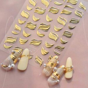 1 pièce Stickers d'art d'ongle 5D, autocollants d'art d'ongle auto-adhésifs de cœur de dentelle rose de nœud papillon doux, autocollants de manucure DIY