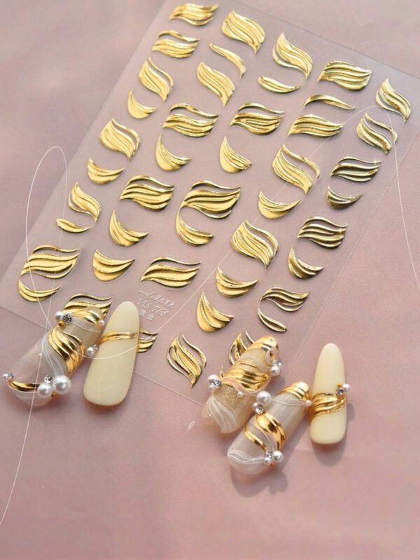 1 pièce Stickers d'art d'ongle 5D, autocollants d'art d'ongle auto-adhésifs de cœur de dentelle rose de nœud papillon doux, autocollants de manucure DIY – Image 32
