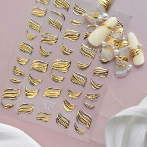 1 pièce Stickers d'art d'ongle 5D, autocollants d'art d'ongle auto-adhésifs de cœur de dentelle rose de nœud papillon doux, autocollants de manucure DIY