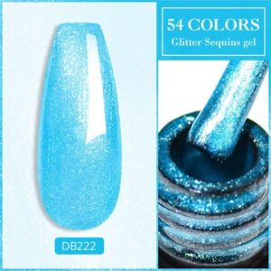 6 Pièces/set Ensemble De Vernis À Ongles Gel Pailleté Semi-permanent Vernis Hybride Mat De Finition Vernis À Ongles Gel D'art Uv Led Dissolvant