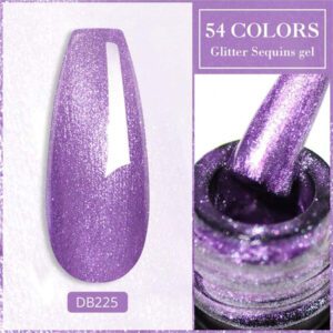 6 Pièces/set Ensemble De Vernis À Ongles Gel Pailleté Semi-permanent Vernis Hybride Mat De Finition Vernis À Ongles Gel D'art Uv Led Dissolvant
