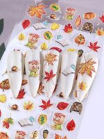 1 pièce Autocollants d'ongles avec fleurs de Sakura et d'hibiscus jaunes en relief, pétales élégants, transferts fleuris pour l'été, autocollants adhésifs de manucure, accessoires de décoration de manucure DIY, outils pour salon de manucure – Image 17