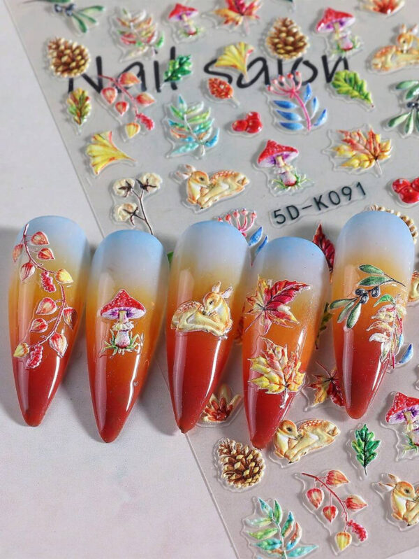 1 pièce Autocollants d'ongles avec fleurs de Sakura et d'hibiscus jaunes en relief, pétales élégants, transferts fleuris pour l'été, autocollants adhésifs de manucure, accessoires de décoration de manucure DIY, outils pour salon de manucure – Image 18
