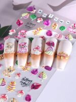 1 pièce Autocollants d'ongles avec fleurs de Sakura et d'hibiscus jaunes en relief, pétales élégants, transferts fleuris pour l'été, autocollants adhésifs de manucure, accessoires de décoration de manucure DIY, outils pour salon de manucure – Image 19