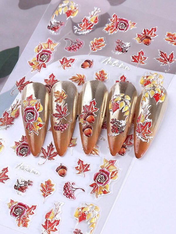 1 pièce Autocollants d'ongles avec fleurs de Sakura et d'hibiscus jaunes en relief, pétales élégants, transferts fleuris pour l'été, autocollants adhésifs de manucure, accessoires de décoration de manucure DIY, outils pour salon de manucure – Image 21