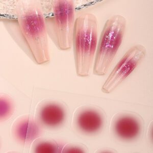 Beauty Sticker 3 feuilles/set d'autocollants pour ongles dégradés semi-transparents, décalcomanies pour ongles, conseils de manucure, décoration d'ongles à faire soi-même, adaptées aux femmes et aux filles
