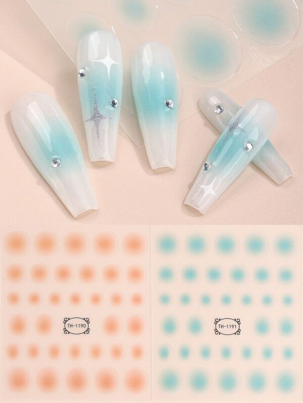 Beauty Sticker 3 feuilles/set d'autocollants pour ongles dégradés semi-transparents, décalcomanies pour ongles, conseils de manucure, décoration d'ongles à faire soi-même, adaptées aux femmes et aux filles – Image 6