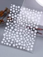 Autocollant d'ongle en 3D noir et blanc de fleur, charmante fleur en forme de pétale, mignon et à la mode, coulissant de style japonais et coréen, Art de manucure Y2K, conseils de décoration d'art d'ongle, autocollants d'ongle DIY – Image 8