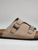 SHUZIA Sandales pour hommes avec amorti plantaire confortable, sangle réglable et semelle en liège – Image 4