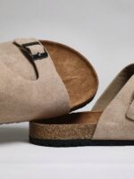 SHUZIA Sandales pour hommes avec amorti plantaire confortable, sangle réglable et semelle en liège – Image 5