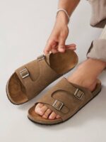 SHUZIA Sandales pour hommes avec amorti plantaire confortable, sangle réglable et semelle en liège – Image 10