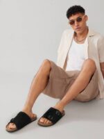 SHUZIA Sandales pour hommes avec amorti plantaire confortable, sangle réglable et semelle en liège – Image 16