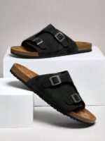 SHUZIA Sandales pour hommes avec amorti plantaire confortable, sangle réglable et semelle en liège – Image 17