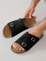 SHUZIA Sandales pour hommes avec amorti plantaire confortable, sangle réglable et semelle en liège – Image 18