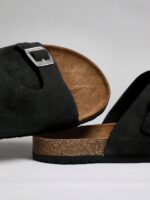 SHUZIA Sandales pour hommes avec amorti plantaire confortable, sangle réglable et semelle en liège – Image 19