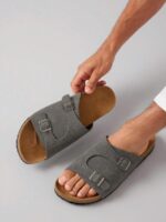 SHUZIA Sandales pour hommes avec amorti plantaire confortable, sangle réglable et semelle en liège – Image 31