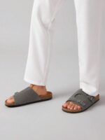 SHUZIA Sandales pour hommes avec amorti plantaire confortable, sangle réglable et semelle en liège – Image 32