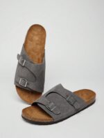 SHUZIA Sandales pour hommes avec amorti plantaire confortable, sangle réglable et semelle en liège – Image 34