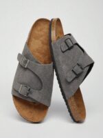 SHUZIA Sandales pour hommes avec amorti plantaire confortable, sangle réglable et semelle en liège – Image 36