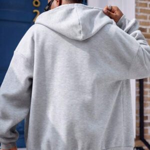 Manfinity Dauomo sweat-shirt à capuche unicolore décontracté pour homme, sweat-shirt zippé