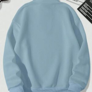 Manfinity Dauomo Sweat-shirt À Capuche Zippé À Demi Couleur unicolore Pour Hommes