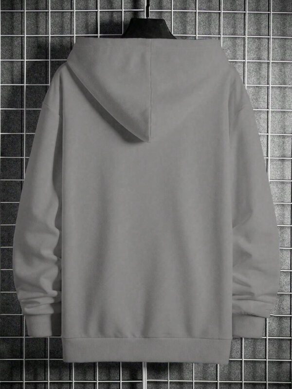 sweat-shirt à capuche régulier pour hommes en coton avec imprimé lettres – Image 6