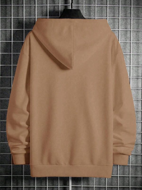 sweat-shirt à capuche régulier pour hommes en coton avec imprimé lettres – Image 21