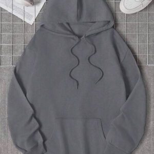 Sweat-shirt à capuche en 100% coton pour hommes avec poche et cordon de serrage