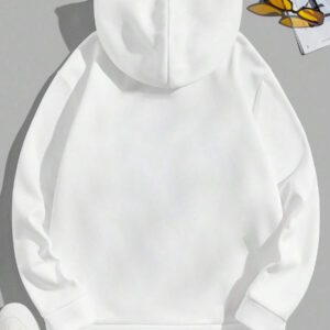 Sweat-shirt à capuche en 100% coton pour hommes avec poche et cordon de serrage