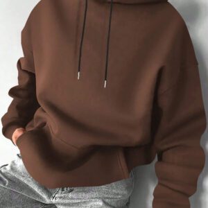 Manfinity Homme Sweat-shirt À Capuche Pour Hommes De Couleur Unie Avec Cordon