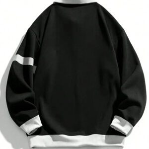 Manfinity Hypemode Sweat-shirt-shirt à manches longues avec col rabattu et blocs de couleurs pour hommes