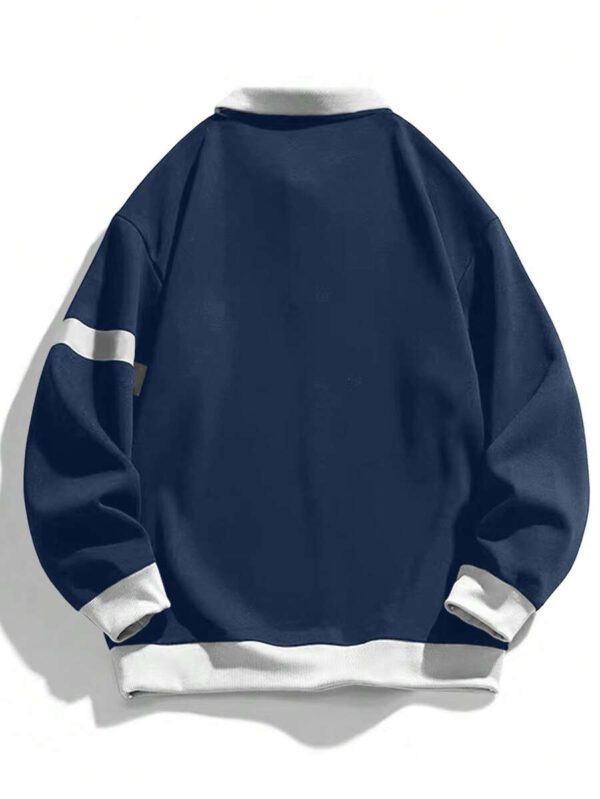 Manfinity Hypemode Sweat-shirt-shirt à manches longues avec col rabattu et blocs de couleurs pour hommes – Image 9