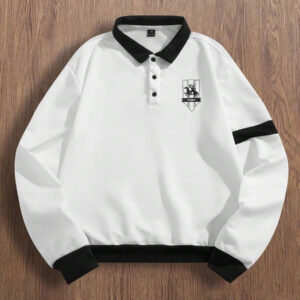 Manfinity Hypemode Sweat-shirt-shirt à manches longues avec col rabattu et blocs de couleurs pour hommes