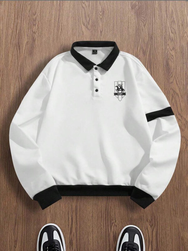 Manfinity Hypemode Sweat-shirt-shirt à manches longues avec col rabattu et blocs de couleurs pour hommes – Image 17
