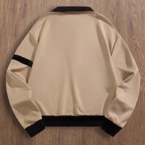 Manfinity Hypemode Sweat-shirt-shirt à manches longues avec col rabattu et blocs de couleurs pour hommes