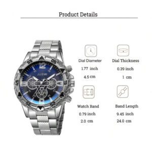 Nouvelle montre à quartz à grand cadran en acier allié de mode décontractée pour hommes avec filtrage de la lumière bleue, pour le transfrontalier
