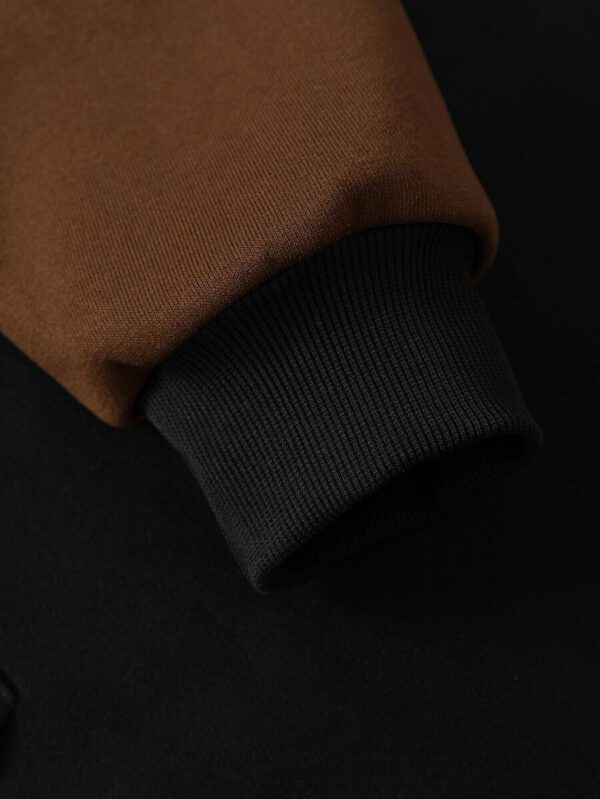 Manfinity Dauomo Homme Sweat-shirt à capuche à blocs de couleurs zippé à doublure thermique à cordon (sans t-shirt) – Image 6