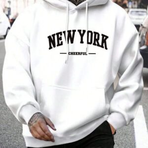 Manfinity Homme Sweat À Capuche Imprimé Lettre Pour Homme Avec Cordon De Serrage