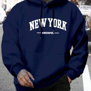 Manfinity Homme Sweat À Capuche Imprimé Lettre Pour Homme Avec Cordon De Serrage