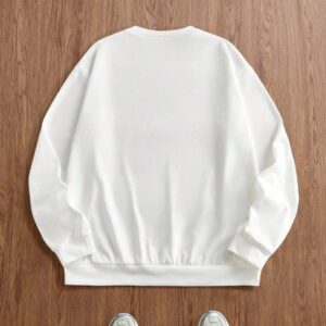 SWAVVY Sweat-shirt ample à manches longues avec patchwork rayé pour homme, style casual