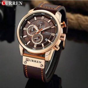 Curren Montre chronographe en PU casual et sport pour hommes CURREN