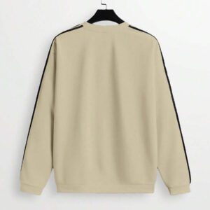 SWAVVY Sweat-shirt ample à manches longues avec patchwork rayé pour homme, style casual