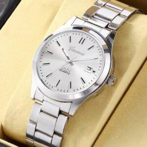 Montre d'homme à bracelet en alliage sans boîte, calendrier, pour le sport, les affaires et les tenues casual - convient aux personnes à succès