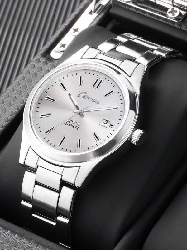 Montre d'homme Ã  bracelet en alliage sans boÃ®te, calendrier, pour le sport, les affaires et les tenues casual - convient aux personnes Ã  succÃ¨s â€“ Image 3