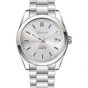 Montre d'homme à bracelet en alliage sans boîte, calendrier, pour le sport, les affaires et les tenues casual - convient aux personnes à succès